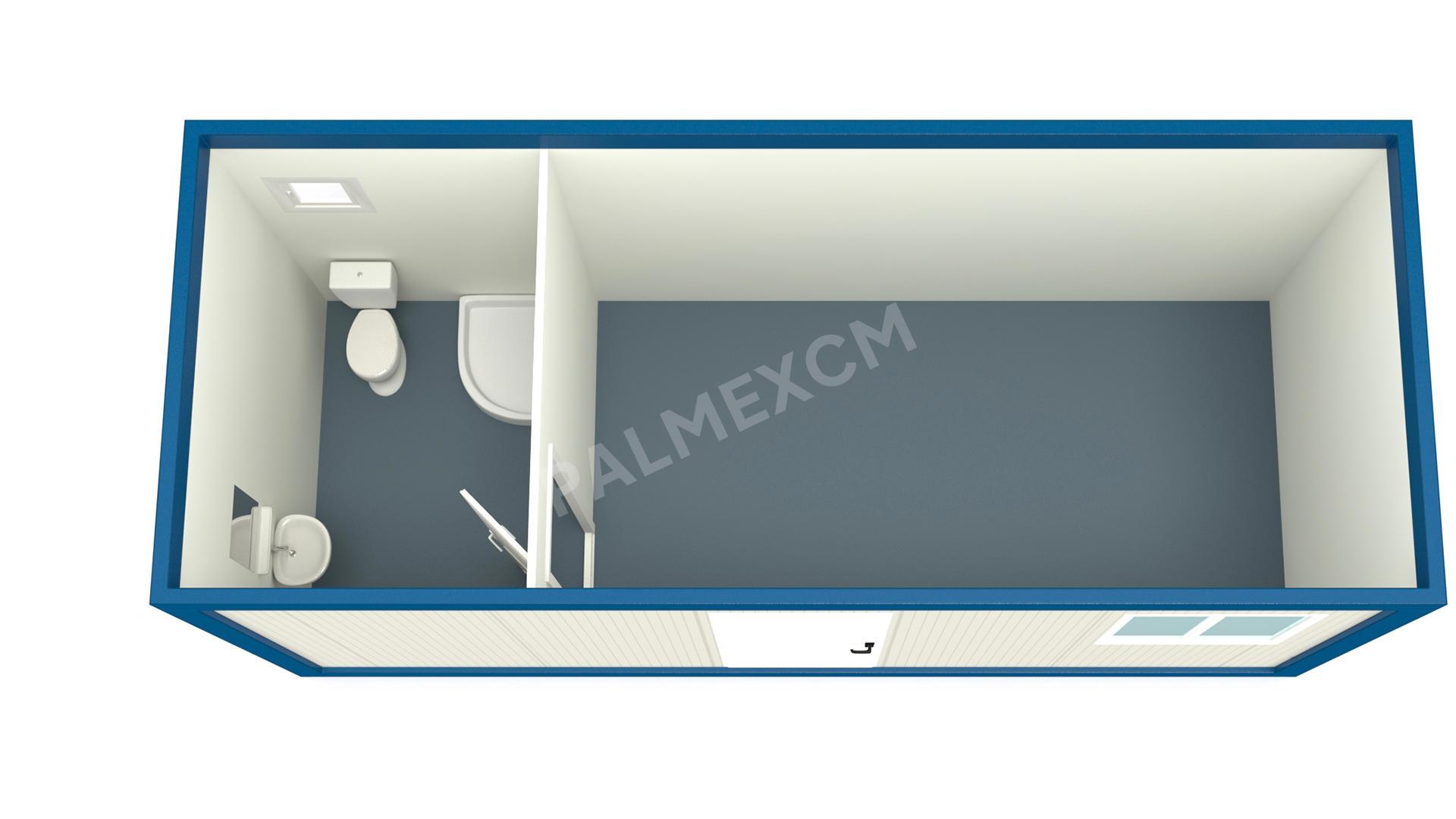 Container Haus 6m HI-FIX mit WC und Duschkabine