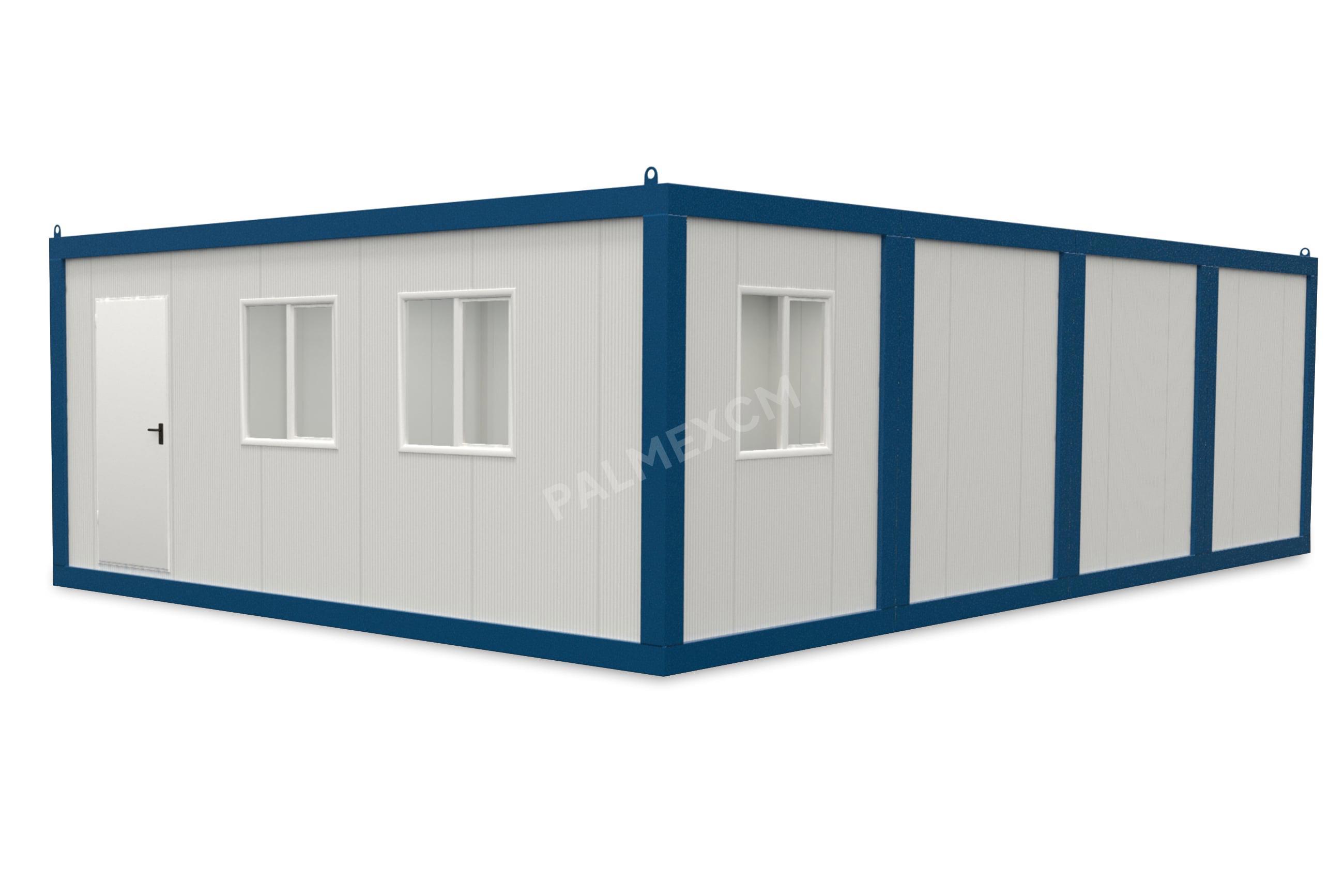 Modul Container 6x9.6m HI-FIX 1 Tür 3 Fenster