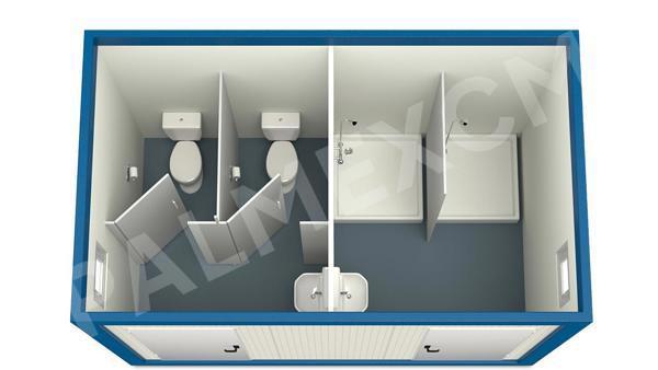 Sanitärcontainer 4m HI-FIX 2 WC 2 Duschen